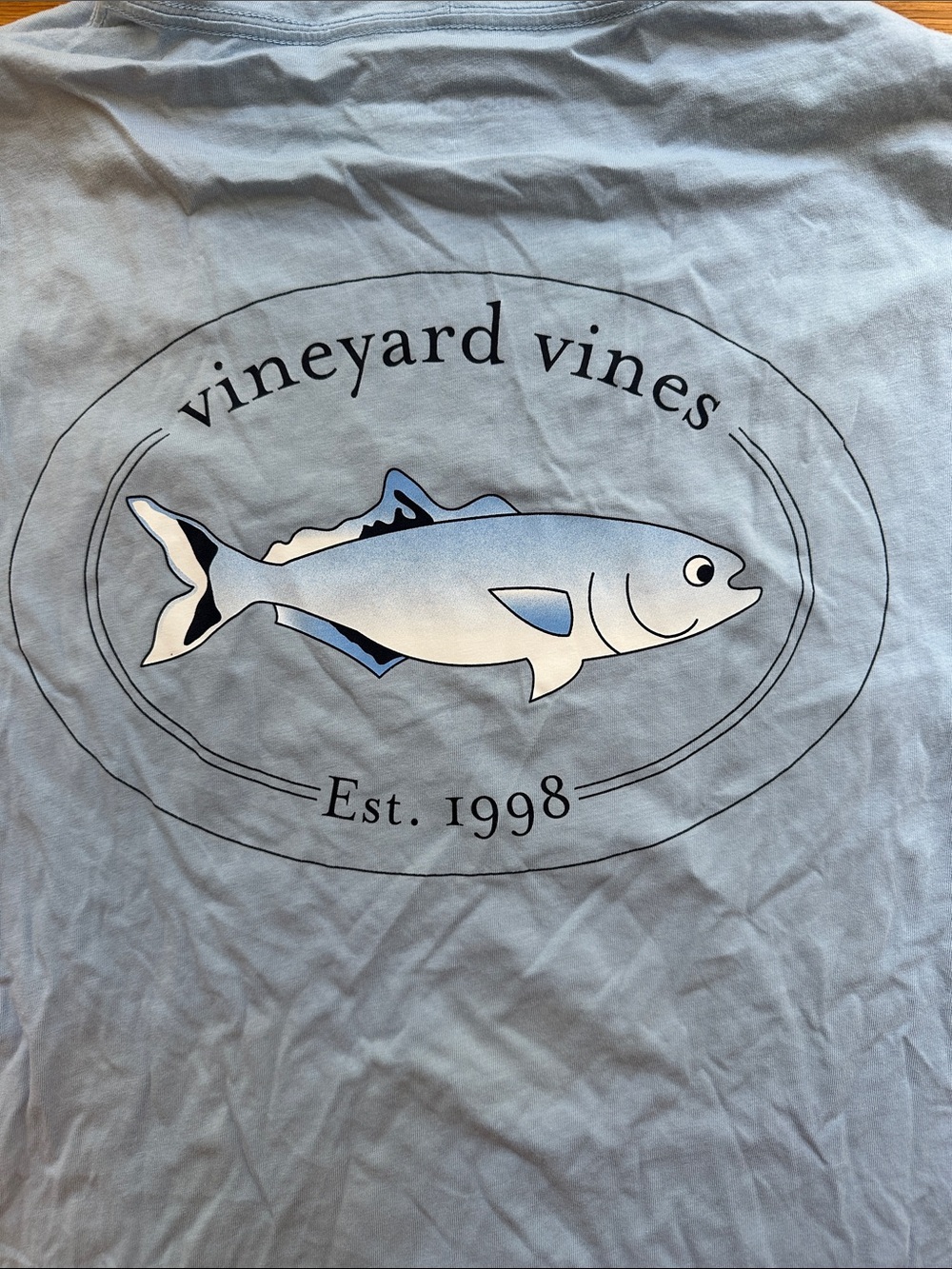 Vineyard Vines Pale Blue Fish Pocket long sleeve Hoodie Mens size XS good